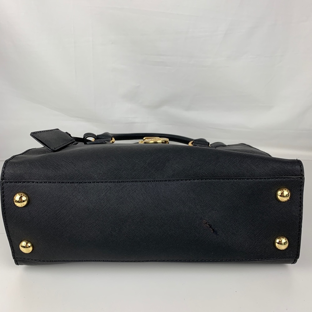 Michael Kors Hamilton Black Leather Satchel - Picture 6 of 7